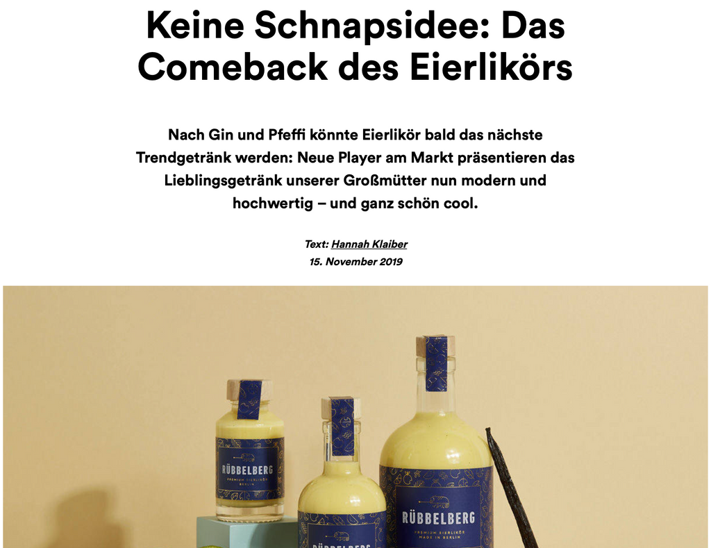 Also the W+V knows: "No schnapps idea: The comeback of the egg liqueur"