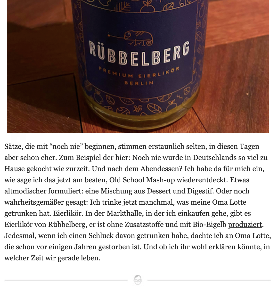 Mit RÜBBELBERG trinken wie Oma Lotte